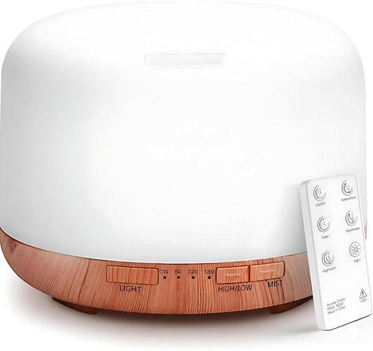 300ml Essential Oil Diffuser & Humidifier – Ultrasonic Cool Mist with Quiet Operation, LED Lights – Aromatherapy Air Freshener for Home, Office, Car(Colours May Vary)