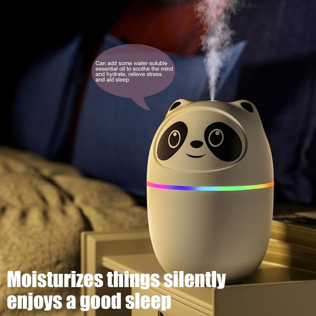 300ml Essential Oil Diffuser & Humidifier – Ultrasonic Cool Mist with Quiet Operation, LED Lights – Aromatherapy Air Freshener for Home, Office, Car(Colours May Vary)