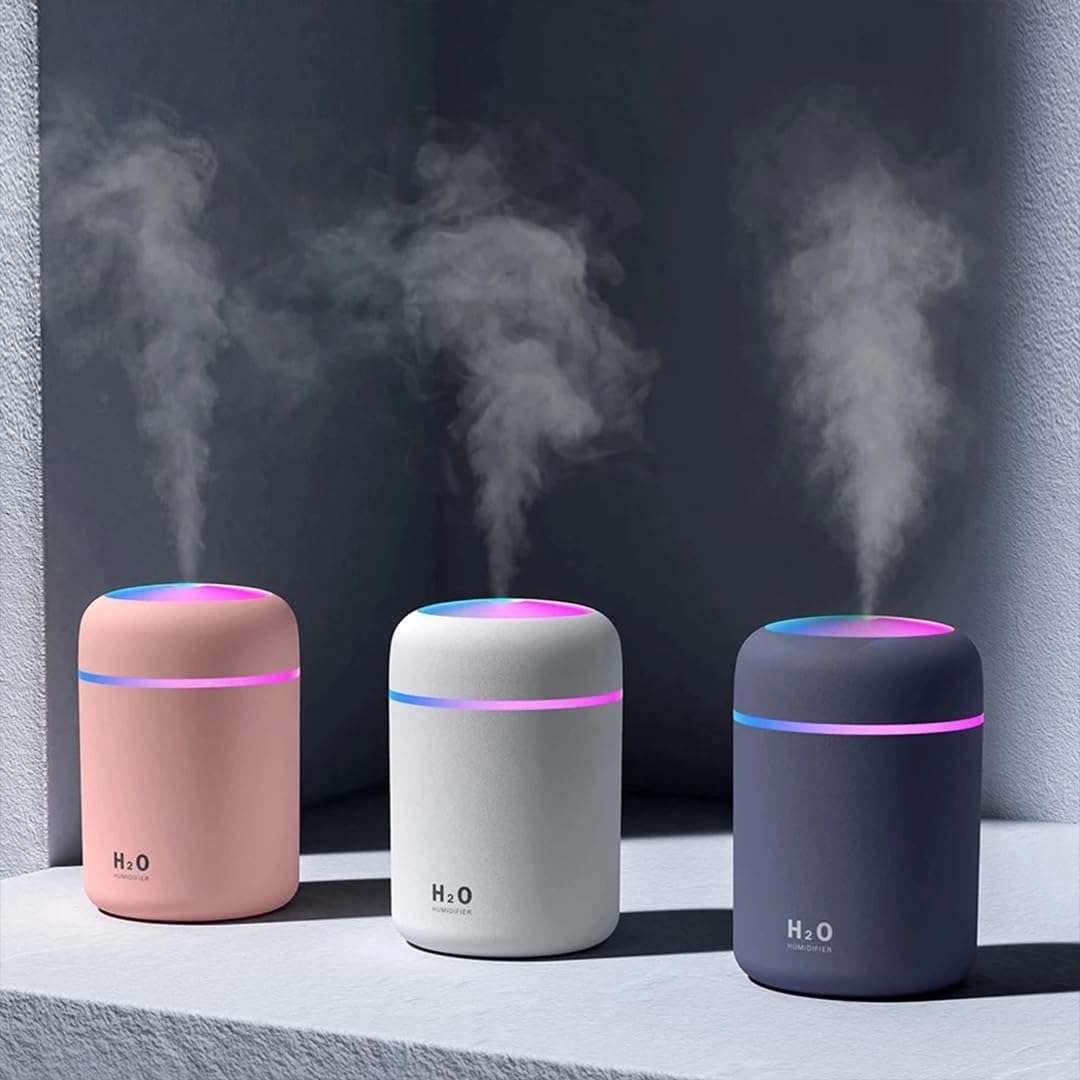 300ml Essential Oil Diffuser & Humidifier – Ultrasonic Cool Mist with Quiet Operation, LED Lights – Aromatherapy Air Freshener for Home, Office, Car(Colours May Vary)