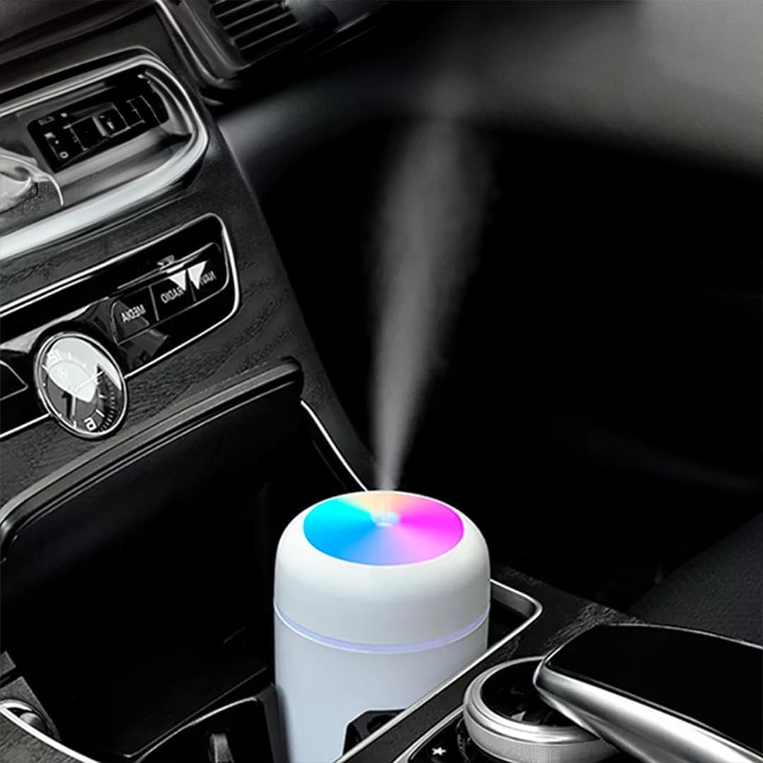 300ml Essential Oil Diffuser & Humidifier – Ultrasonic Cool Mist with Quiet Operation, LED Lights – Aromatherapy Air Freshener for Home, Office, Car(Colours May Vary)