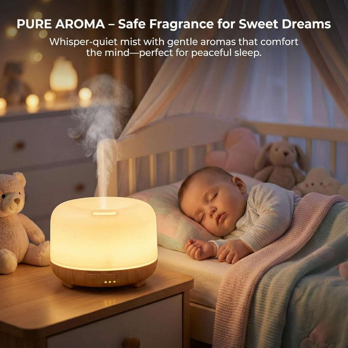 300ml Essential Oil Diffuser & Humidifier – Ultrasonic Cool Mist with Quiet Operation, LED Lights – Aromatherapy Air Freshener for Home, Office, Car(Colours May Vary)
