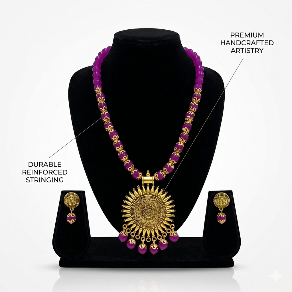Livicarts Stunning Gold-Plated Alloy Necklace Set – Elegant Necklace with Matching Earrings[10971673]